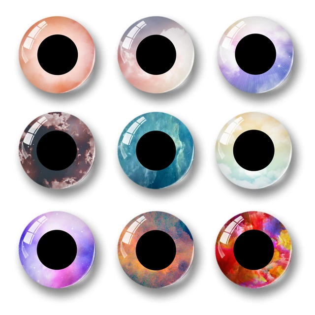 20pcs 6~20mm DIY Crafts Toy Doll Glass Eyes Chips Doll Eyeballs