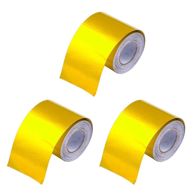 3X Reflect A Gold Thermal Tape Air Intake Heat Insulation Shield Wrap Reflective Heat Barrier