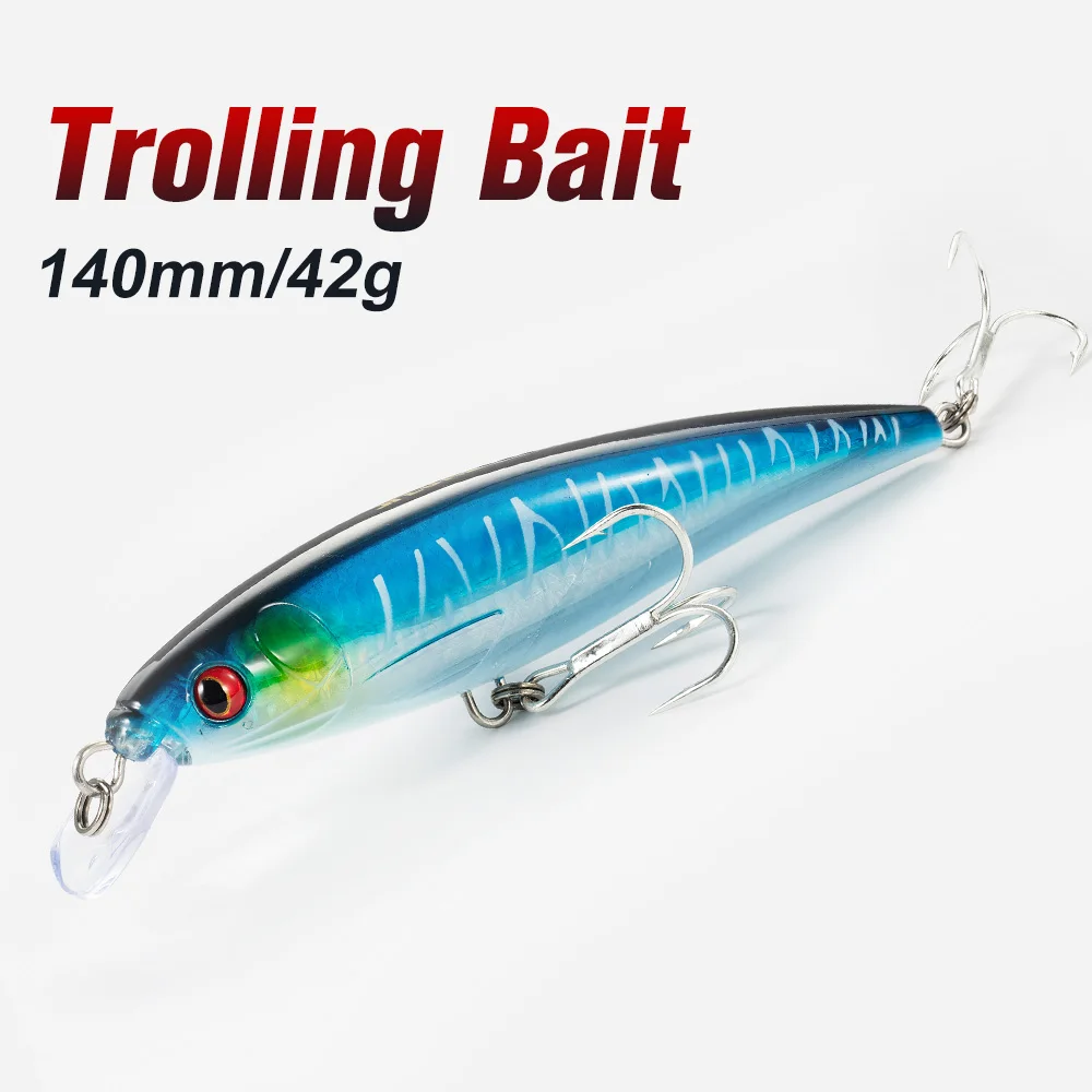 140mm42gTrollingMinnowFloatingFishingLuresforSeabassArtificial