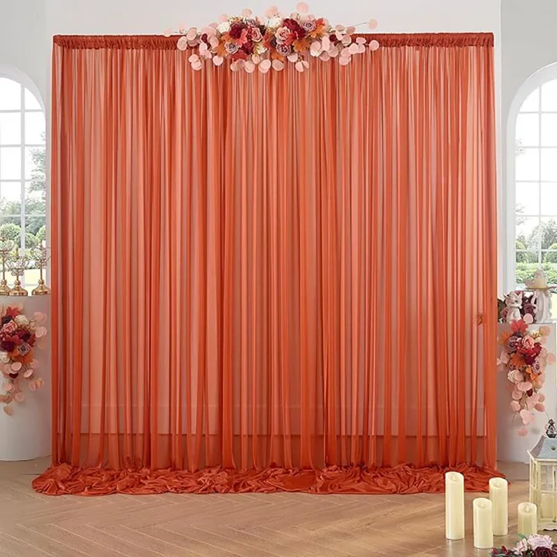 Chiffon Backdrop Curtain For Wedding Party,Glimmer Sheer Backdrop Drapes for Baby Shower Birthday Photo Photography Backgrounds 3