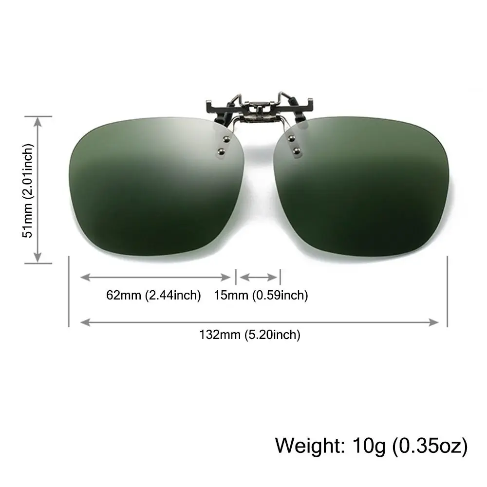 Metal Clip Clip-On Polarized Sunglasses Convenient Rimless Flip-up Sun Glasses for Prescription Glasses UV400 Polygonal Shades 6