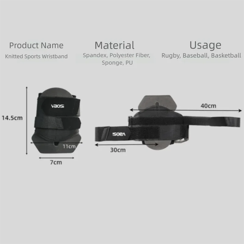 1 Pair Thickened Sponge Rugby Football Wristband Double Compression Protect American Football Wrist Wraps Fixed Support