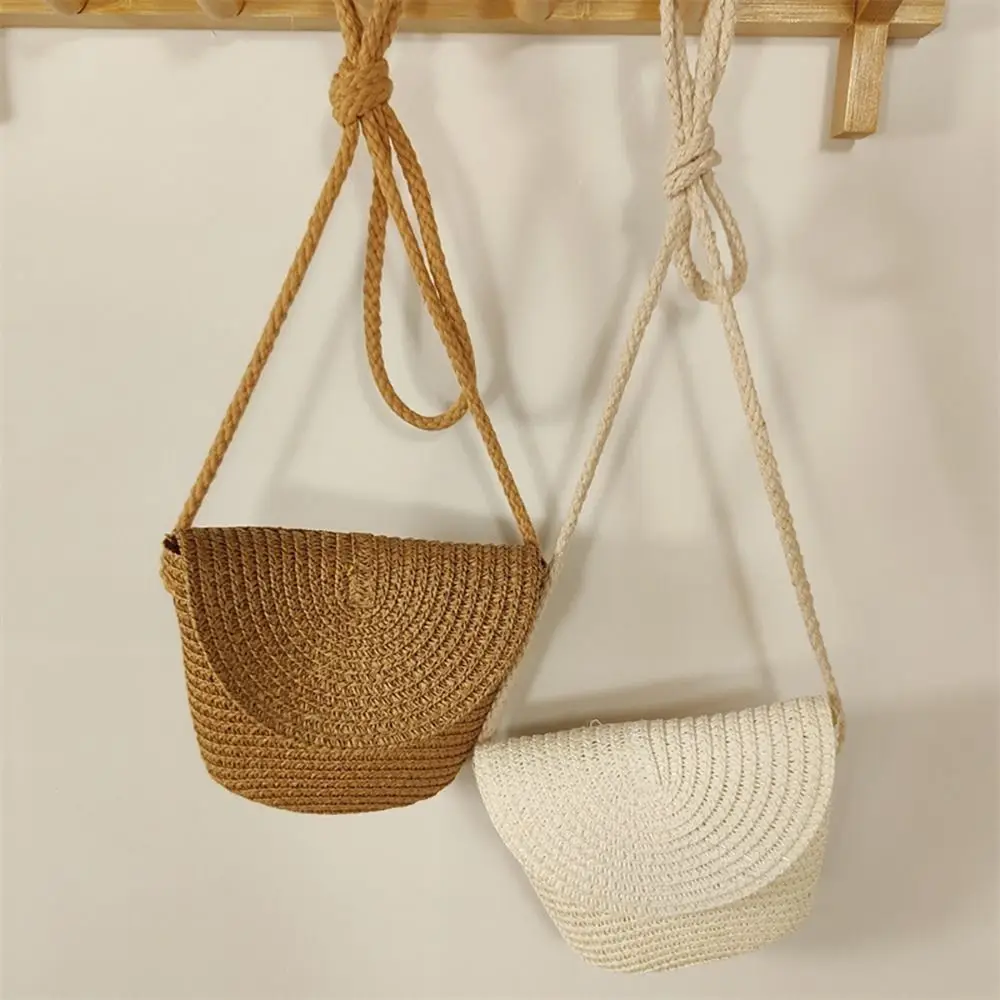 Fashion Shell Shape Straw Bag Handmade Mini Summer Beach Bag Shoulder Bags Women Girl