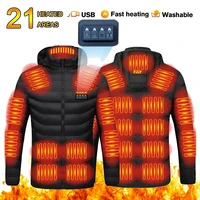Men's Heating Jacket 21Area Four Switch Control,USB Electric Heated Coat,Self Heating Vest,Thermal Jacket Warm Winter Coat 1
