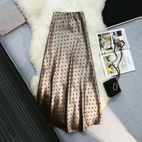 Seoulish Vintage Polka Dot Satin Mermaid Skirts for Women 2025 New Spring Summer High Waist Casual Mid Length Women's Skirts - Image 3