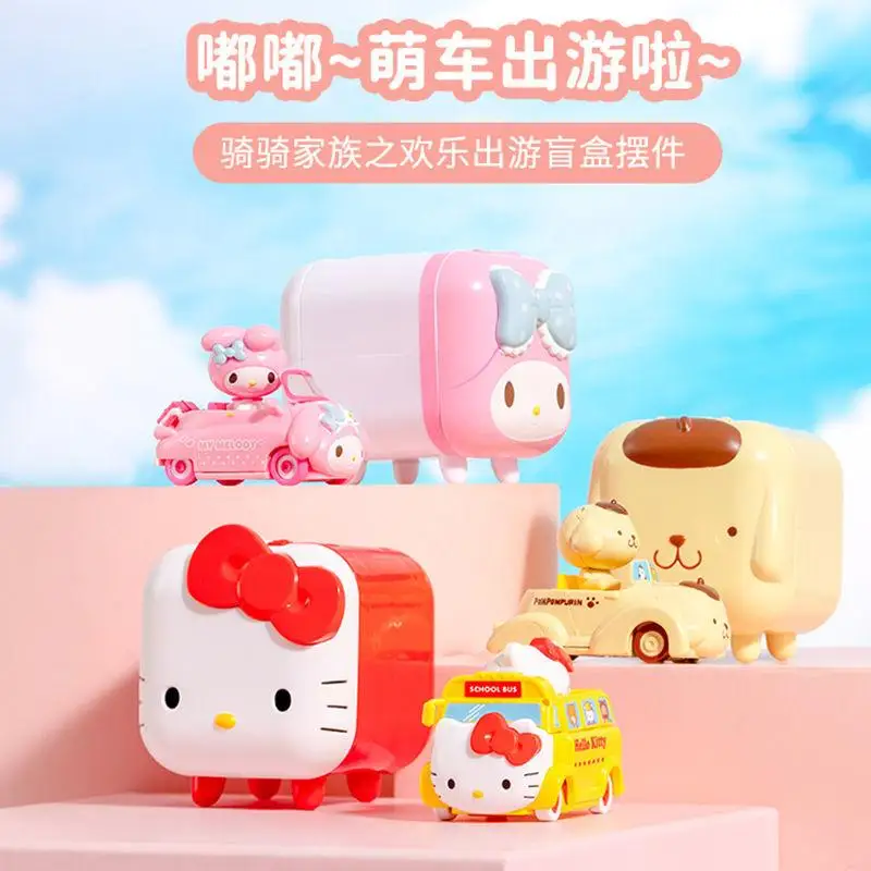 

SANRIO Kuromi Melody hellokitty Pull back car Drive Kawaii Anime Figure car Decoration toys collection Girl Valentine's Day gift