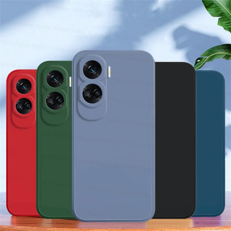 Per Honor 90 Lite Case Honor 90 Lite 90 Pro Cover Housing Antiurto Silicone Liquido Soft Tpu Phone Cover Nera Honor 90 Lite