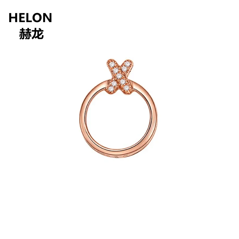 

Solid 14k Rose Gold SI/H 100% Natural Diamonds Pendant Women Pendant Office Career Style Party Fine Jewelry