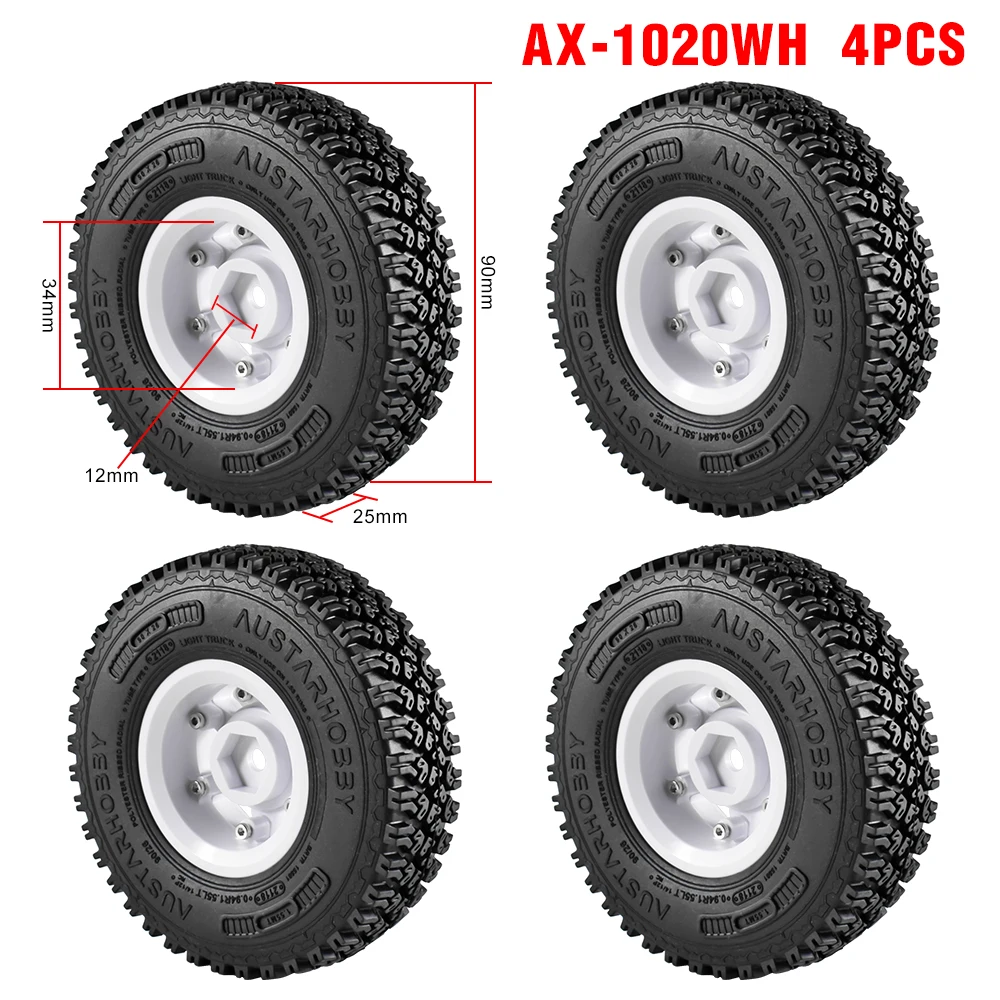Cerchione per ruote Beadlock da 4 pezzi da 1.55 4,4 mm / + 2,8 mm offset variabile per 1/10 RC Crawler Car RC4WD MN98 Axial D90 TF2 Tamiya CC01  26