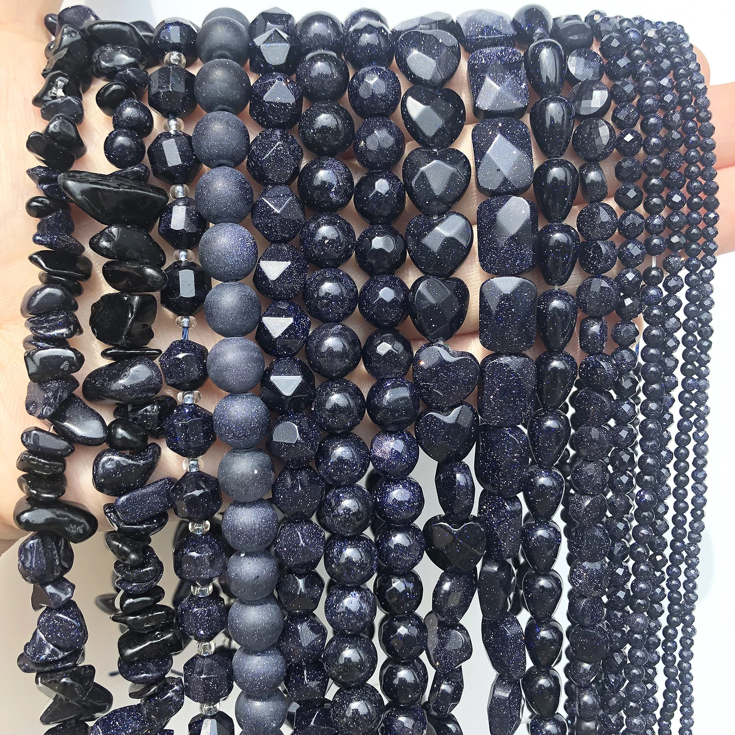Enhance your craft with these Natural Blue Sandstone Irregular Faceted Beads for DIY Jewelry and Bracelet Making.