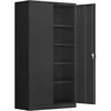 Steel SnapIt Storage Cabinet72"Locking Metal Garage Storage Cabinet with 4 Adjustable Shelves,2 Doors and Lock for File,Office 1