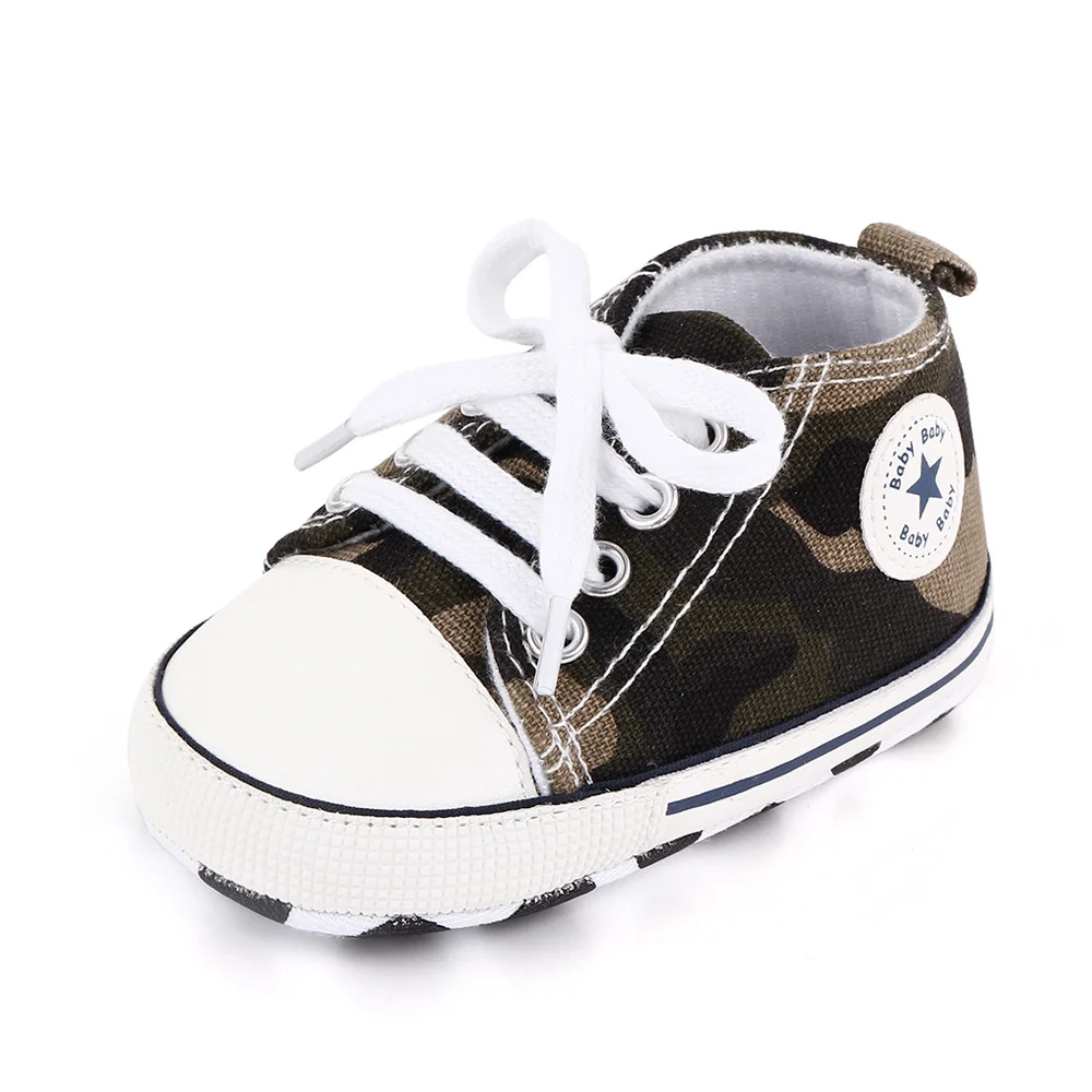 Spring Collection Baby Shoes: Classic Canvas Sneakers with Soft Sole for Newborns and Toddlers