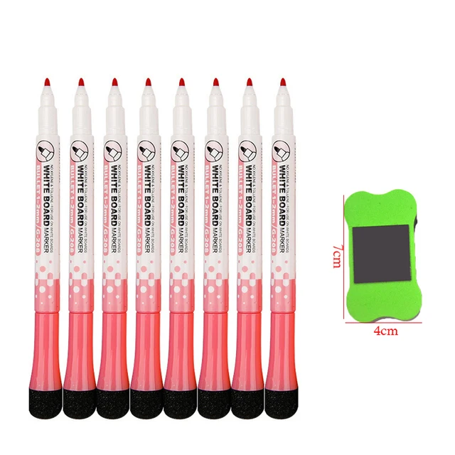 Vibrant Whiteboard Pens Set - Fine Tip Magnetic, Erasable Caps, Perfect