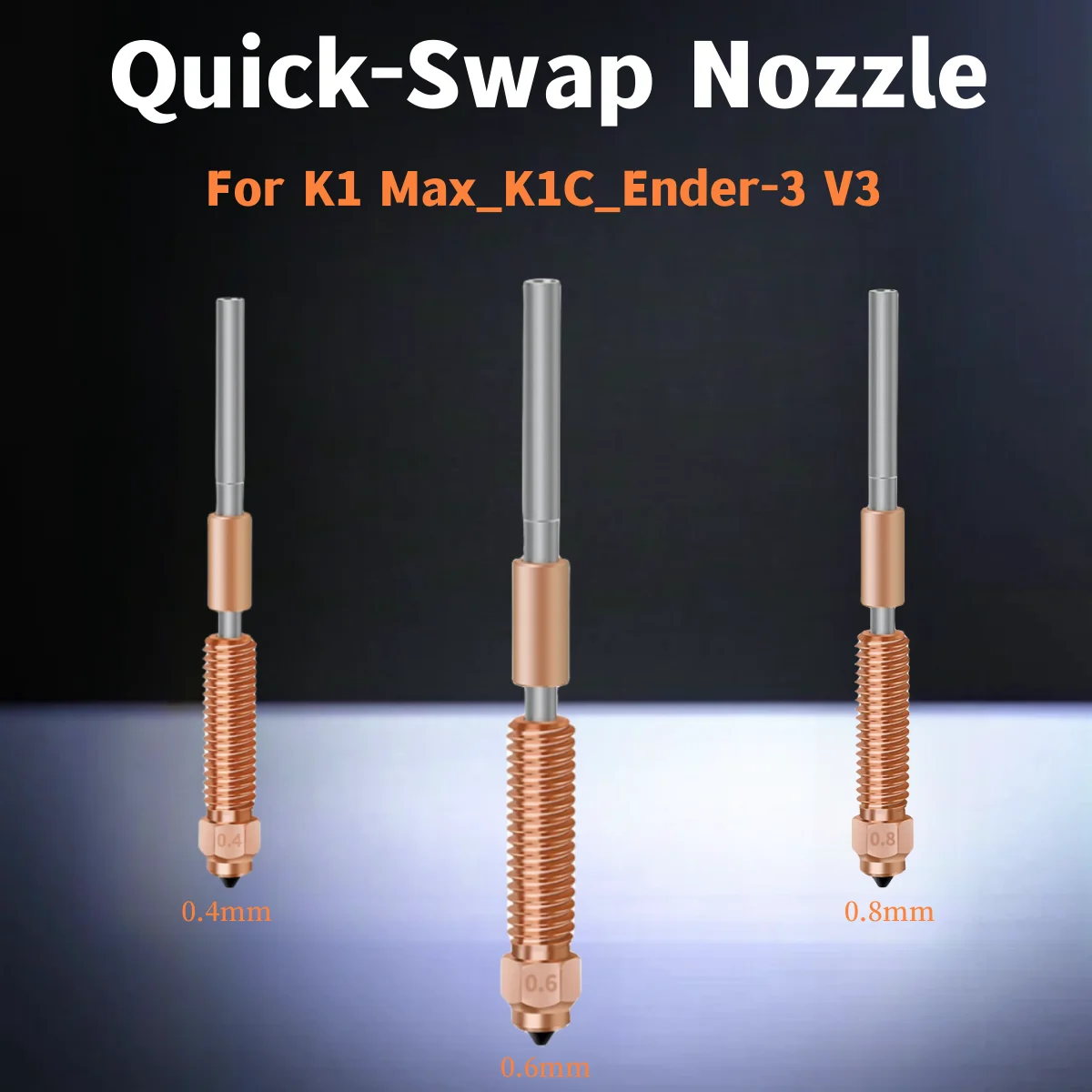 Per Ugello Creality Quick-Swap 0.4/0.6/0.8Mm Per K1 Max K1C Ender-3 V3 Ugello In Acciaio Temprato Stampa Ad Alta Velocità Aggiornata