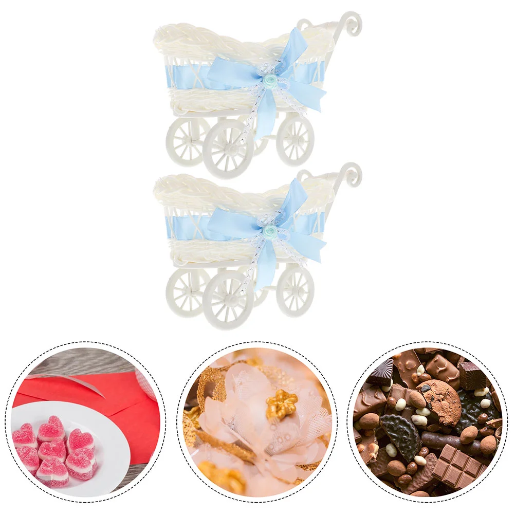 

Wicker Stroller Decoration Rattan Baby Carriage Baby Doll Stroller Woven Flower Basket Baby Shower Centerpiece Stroller