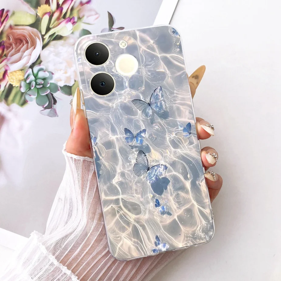 Luxury Lotus Painted Soft Silicone Case - Elegant Protective Cover