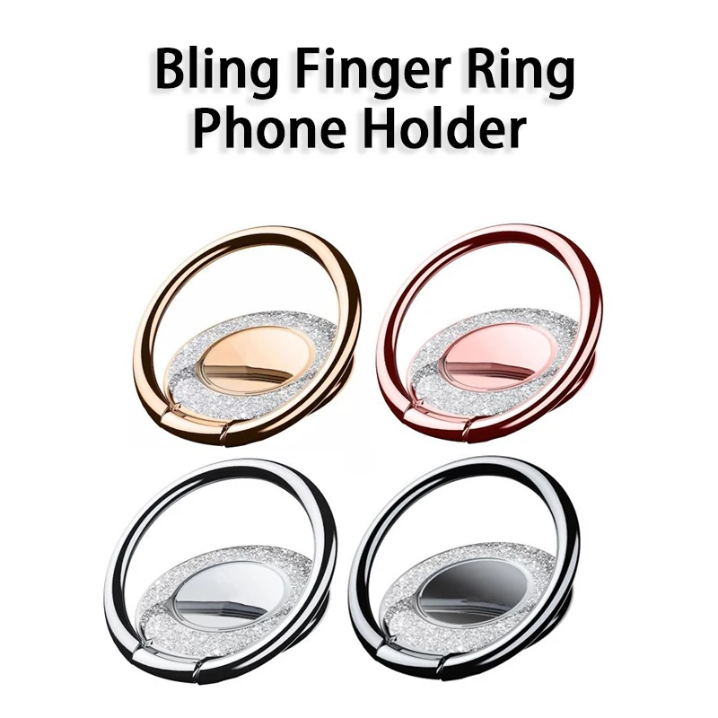 Mode bling Fingerring Telefon halter zurück Aufkleber stehen Handy zubehör tragbare Ring halterung für Xiaomi iPhone 14 15 – Detail 1