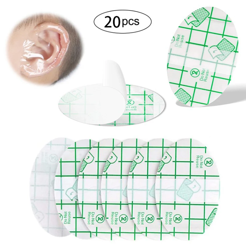 Swimming Cover Caps Waterproof Ear Protector Baby Swimming Ear Protection Patch Shower Cap Tool Waterproof Sticker 20psc
