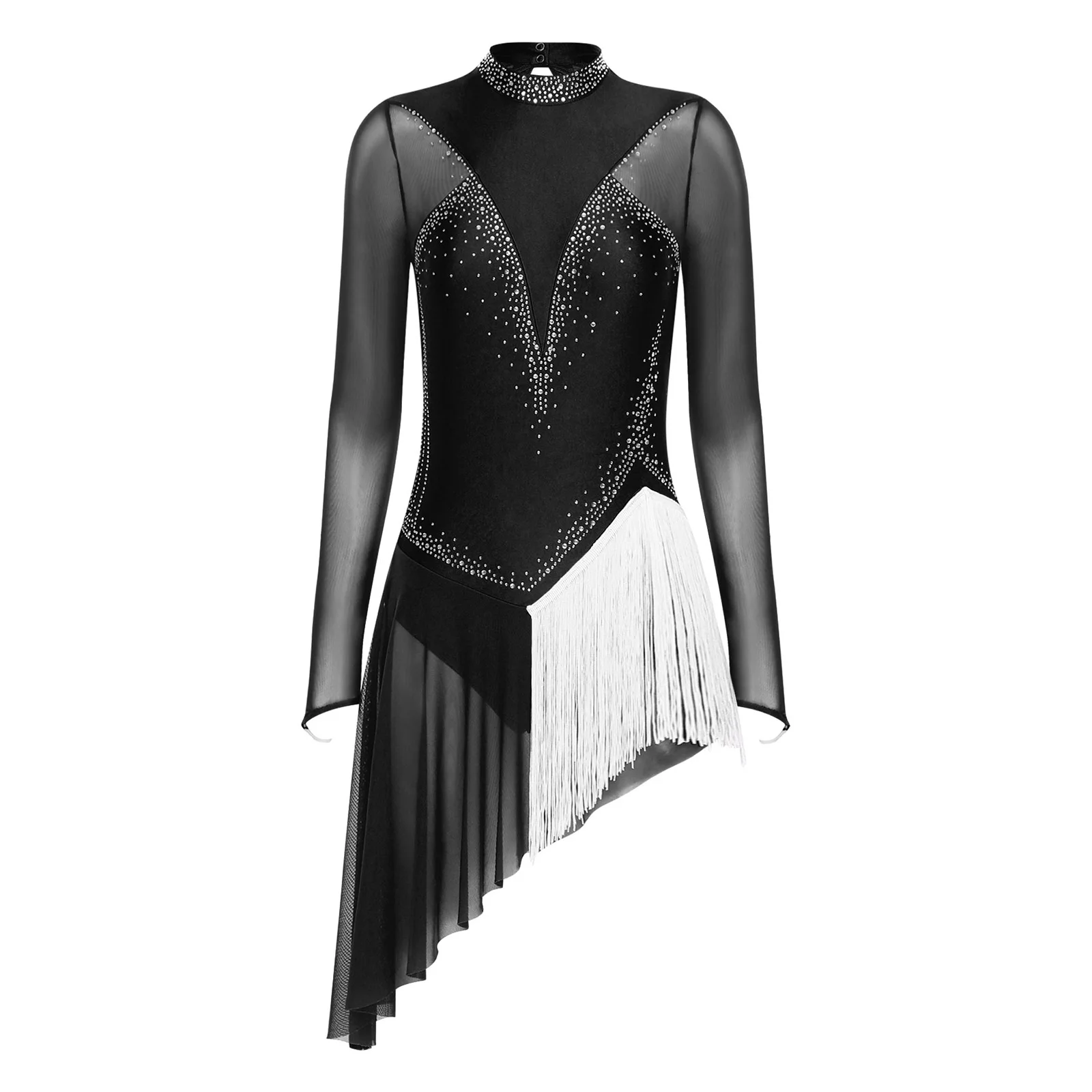 Bambini ragazze paillettes nappa body body latino costumi di danza Jazz ginnastica balletto Bambini ragazze paillettes nappa body body latino costumi di danza Jazz ginnastica balletto