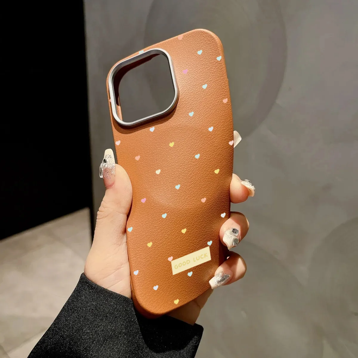 Colorful Love Heart Leather Shockproof Phone Cover Gift
