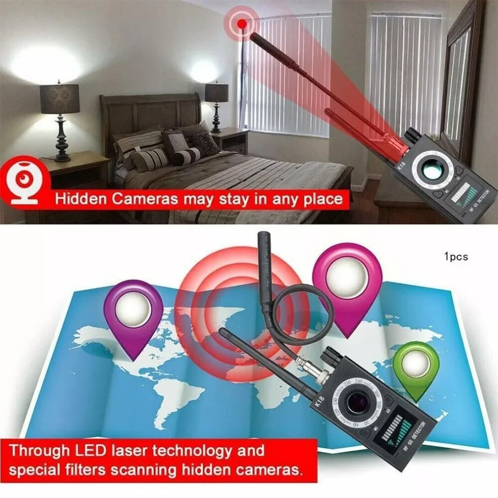 Plastic Locate Wireless Eavesdroppers With K18 Multi-function Wireless Lens Device 2.Detect