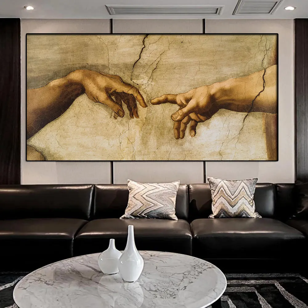 

Hand Of God Canvas Painting Prints Religious Art Picture Posters For Living Room Bedroom Wall Art Corridor Office Cuadros Decor