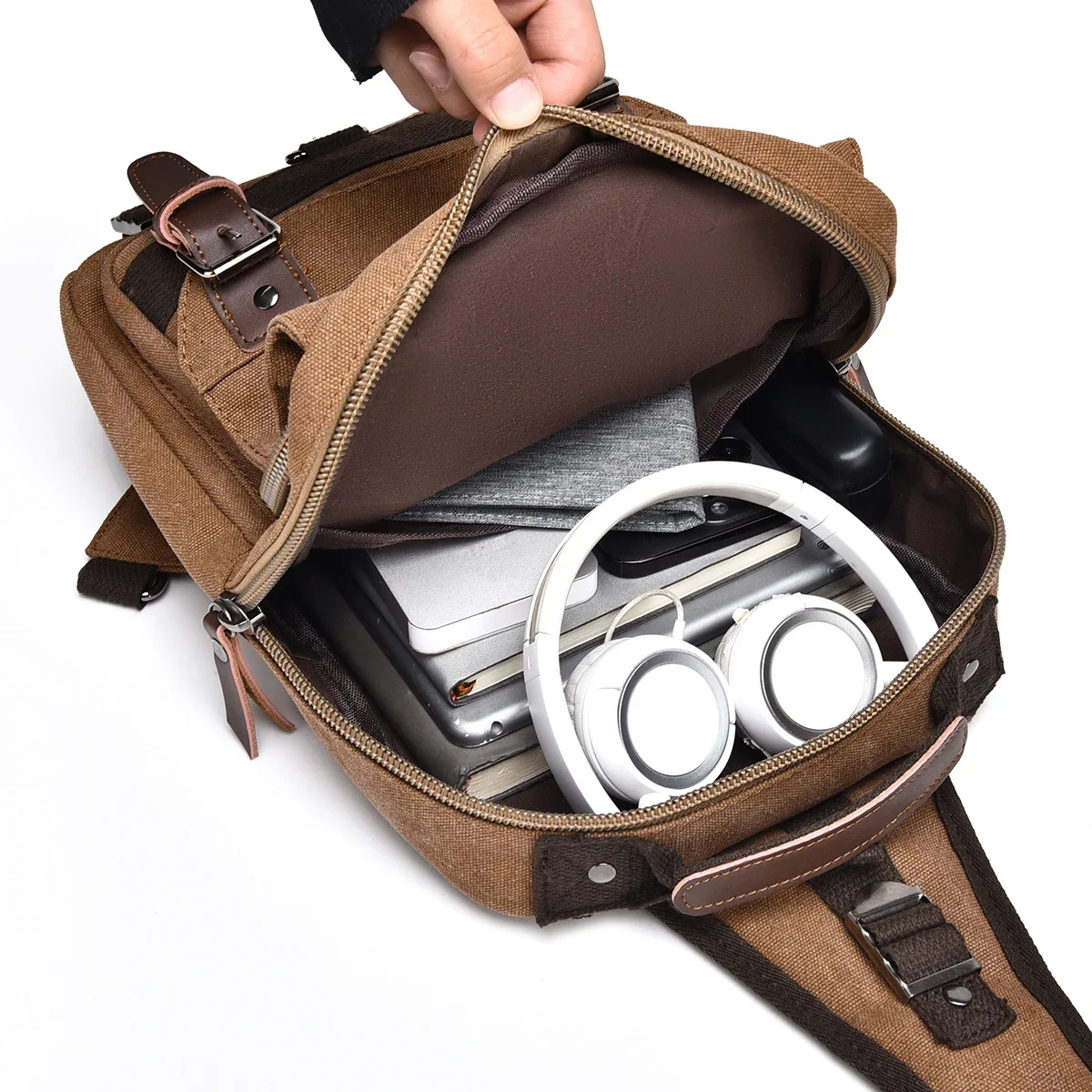 New Small Canvas Backpack Men Travel Back Pack