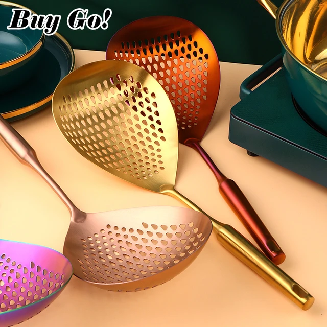 Set/ 3 Copper Ladle, Strainer, Skimmer for the Stylish Kitchen