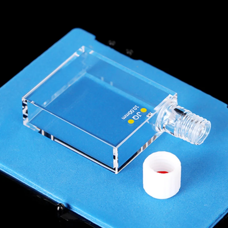 나사 캡이 있는 석영 큐벳 셀, 6 방향 조명, 10mm, 32mm, 11ml