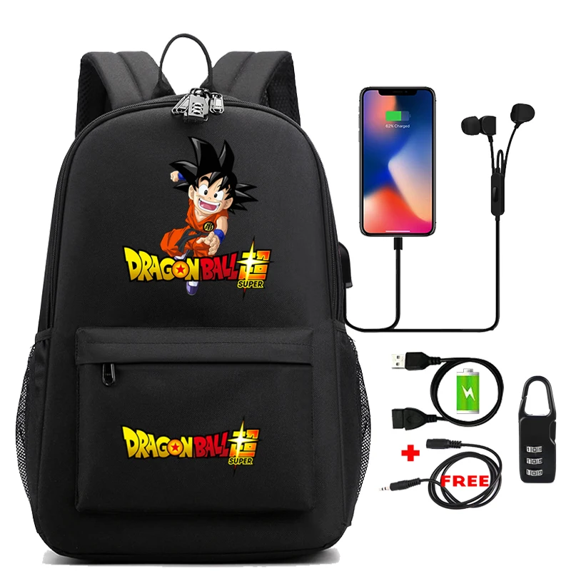 

Anime Dragon Ball Super Backpack Teenagers Boys Girl Back To School Backpack Goku Bulma Men Women Usb Laptop Anti-Theft Bags