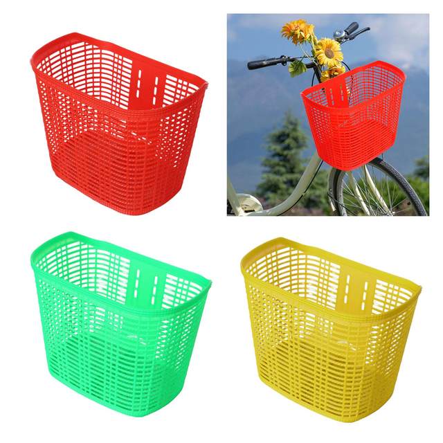 Plastic Bike Basket Pet Carrier Organizer Basket Grocery Shopping Children Bike Bicycle Front Basket Riding for Luggage Picnic