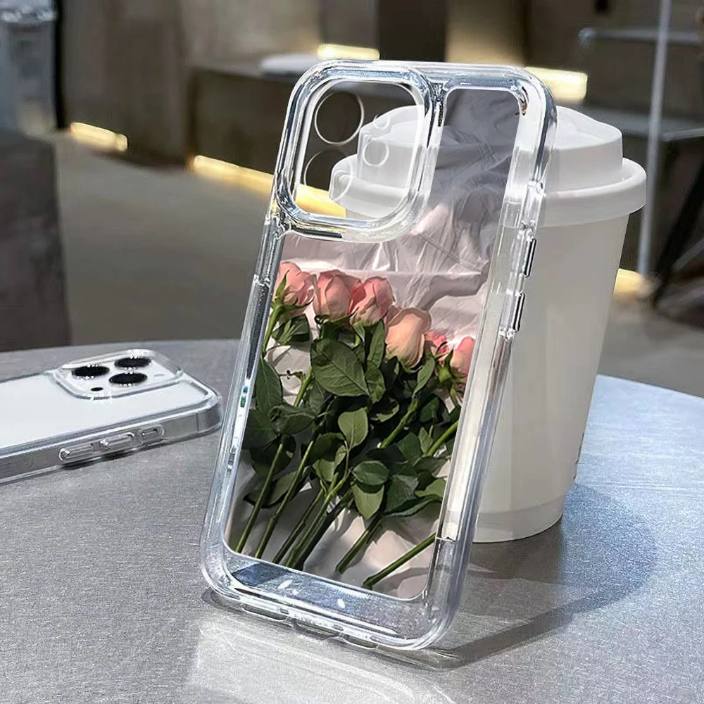 iPhone16rose様 iphone16 スマホケース アイフォンケース 花 ローズ付き ケース