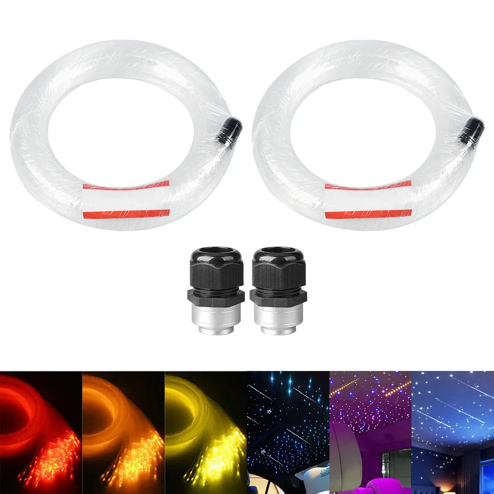 32W RGBW LED Fiber Optic Light Double Head Fiber Optic Star Ceiling Light Kit Bluetooth Applications for Car Roof Starry Sky