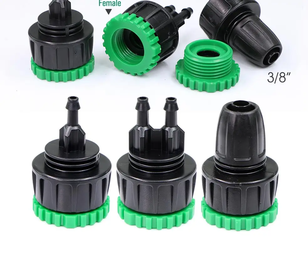 3 Stück 1/4 ''3/8'' Garten-Schnell verbindungs schlauch adapter mit Widerhaken kupplung 16mm Stecker für Bewässerungs rohr bewässerungs zubehör – Detail 4