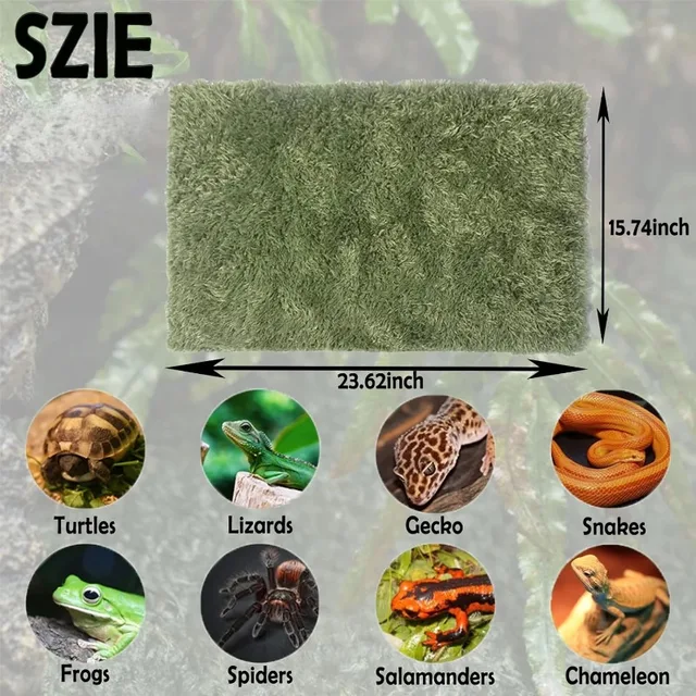 Reptile Carpet Mat Terrarium, Bedding Substrate Liner Mat,Imitation Rainforest Crawler Mats for Snakes Dragon Chameleon reptile 2