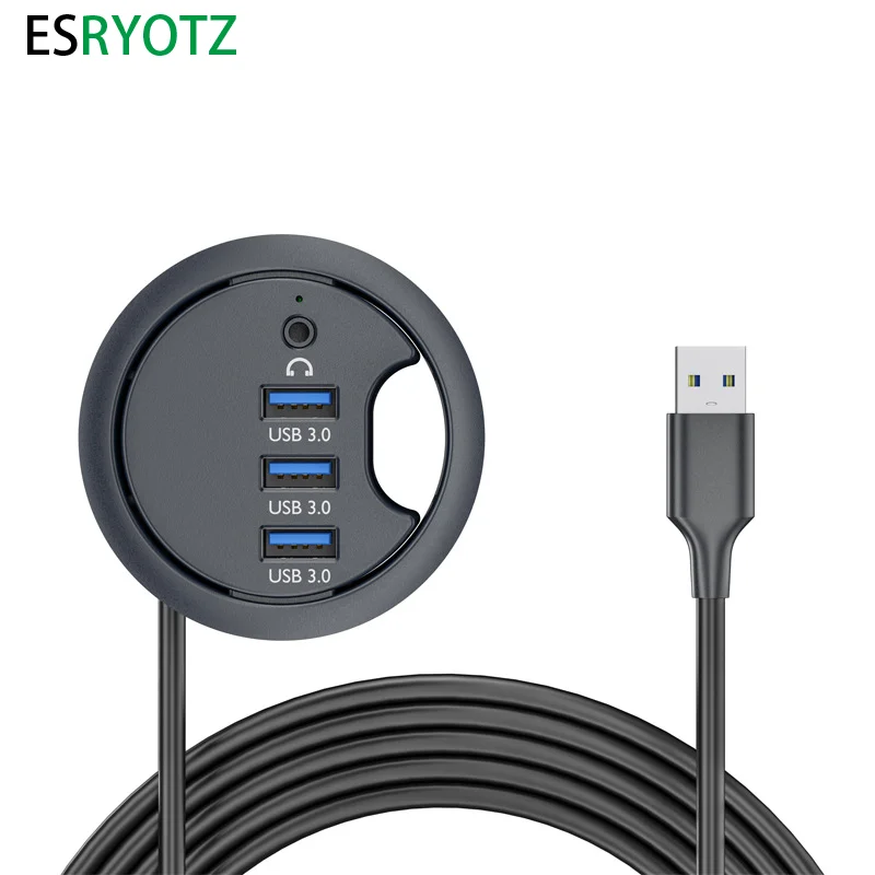 USB Desk Hub USB3.0 HUB With 2 Port USB3.0 2 Port Type C Adapter For Desktop PC/Notebook USB HUB Desk Mount USB3.0 Splitter 4