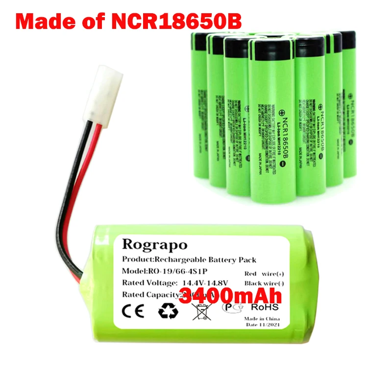 Bateria Li-ion para Aspirador Robô Escova Lateral 3400mah Rs-rt900866 Rowenta Tefal Explorer Series 20 40 60 Novo - Image 2