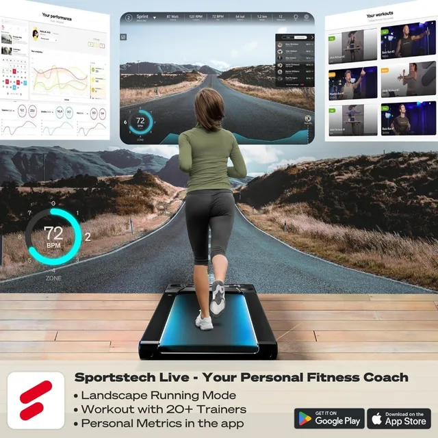 Walking Pad Treadmill Under Desk  | Quiet Portable 300lbs Treadmills with Remote Control + App | Premium Fitness Workout 3