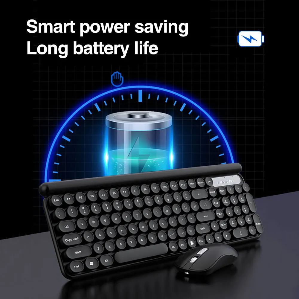 무선 키보드 및 마우스 102 키 2.4G 무음 게임 키보드 세트, Windows 200/WIN XP/Windows 7 8 10 용 노트북 컴퓨터 PC 용