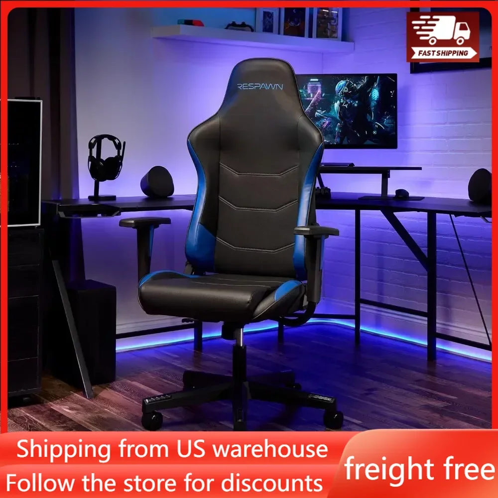 

135 Degree Recline With Adjustable Tilt Tension & Angle Lock - 2023 Blue Gamingchair Computer Chair Integrated Headrest Gaming.