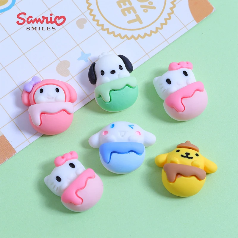 

10Pcs Kawaii DIY Accessories Sanrio Hello Kittys Kuromi My Melody Anime Cute Refrigerator Magnet Decoration Gifts Toys for Girls