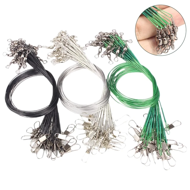 100pcs/set Wire Rope Head with Rotating Anti-bite Fishing Line Fishing Lure  Accessories - AliExpress