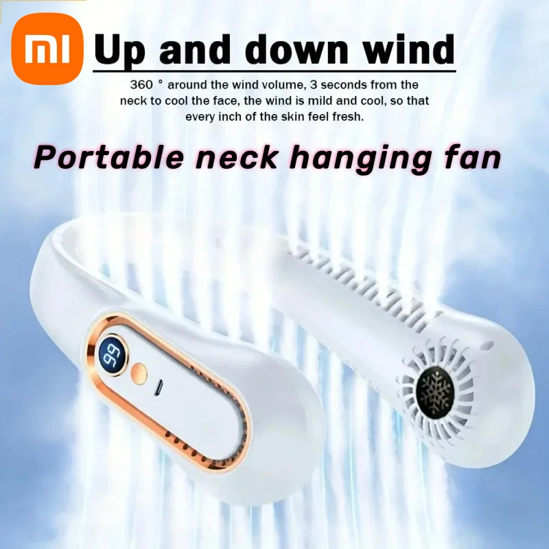 

Xiaomi подвесной шейный вентилятор портативный летний воздухоохладитель USB Охлаждающий вентилятор с 5 скоростями и цифровыми дисплеями без лопасти