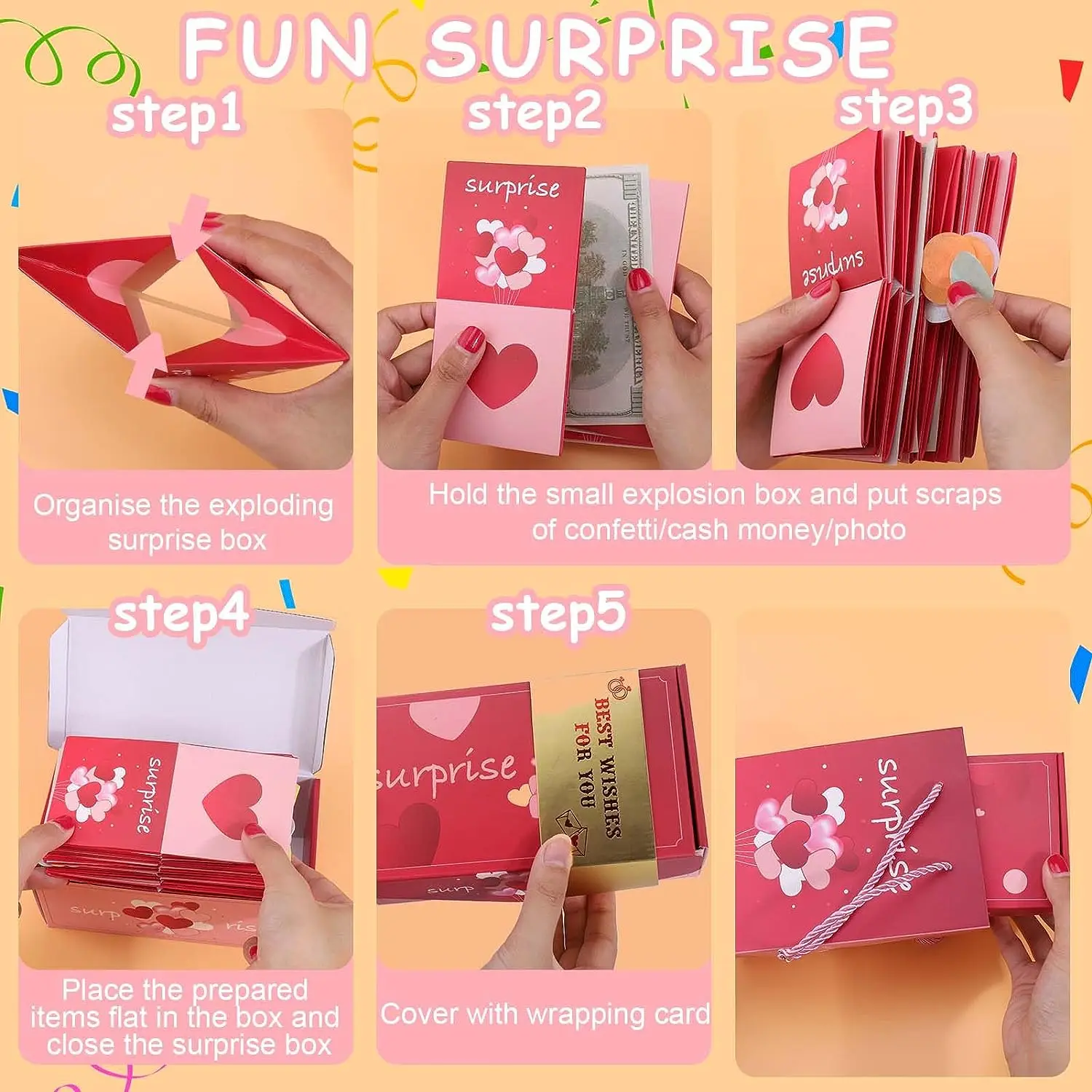 Surprise Gift Box Explosion Box Birthday Christmas for Card Money