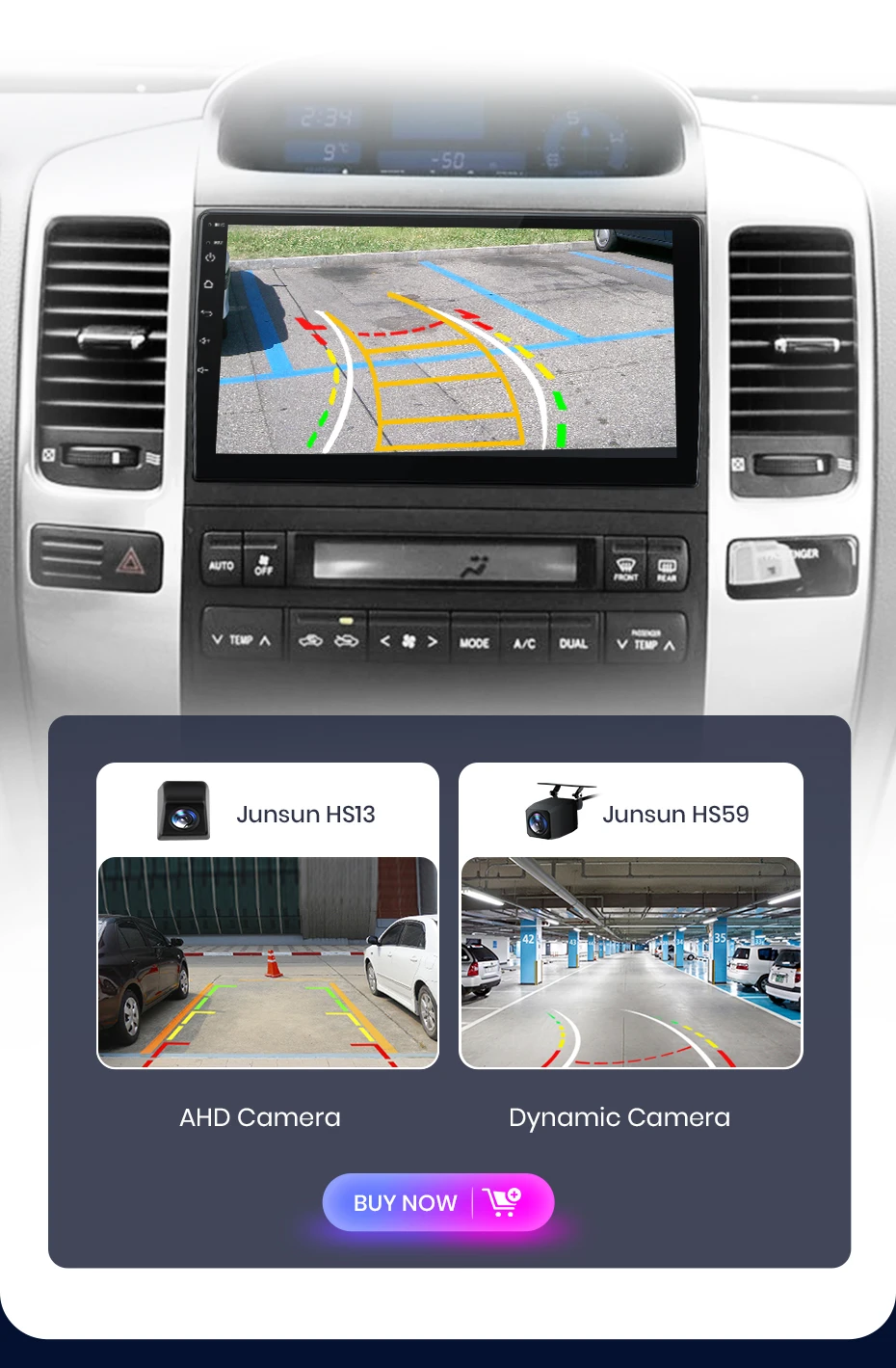 Junsun V1 AI Stimme Drahtlose CarPlay Android Auto Radio für Toyota Prado 120 2004-2009 4G Auto Multimedia GPS 2din autoradio RDS – Detail 17