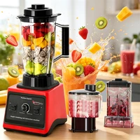 Blender électrique 3 en 1, 9500W, haute puissance, robot culinaire commercial, pour smoothies glacés, jus, 3L+1. Conteneur 5l+0.5L 1