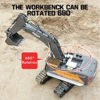 Huina 1592 RC Excavator 1:14 Alloy Remote Radio Controlled 22Ch Big Engineering Vehicle Simulation Navvy RC Truck Toy for Boy 2