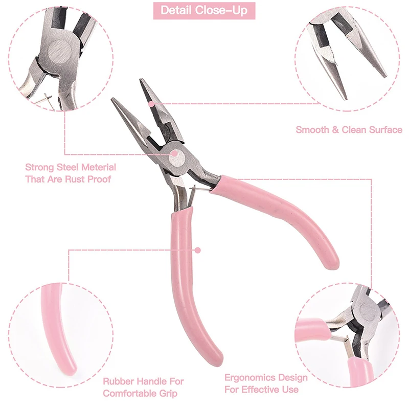 6Styles Mini Pliers Diagonal Round Bent Needle Nose Handcraft Beading Insulated Cutter Pliers For Jewelry Making Tools