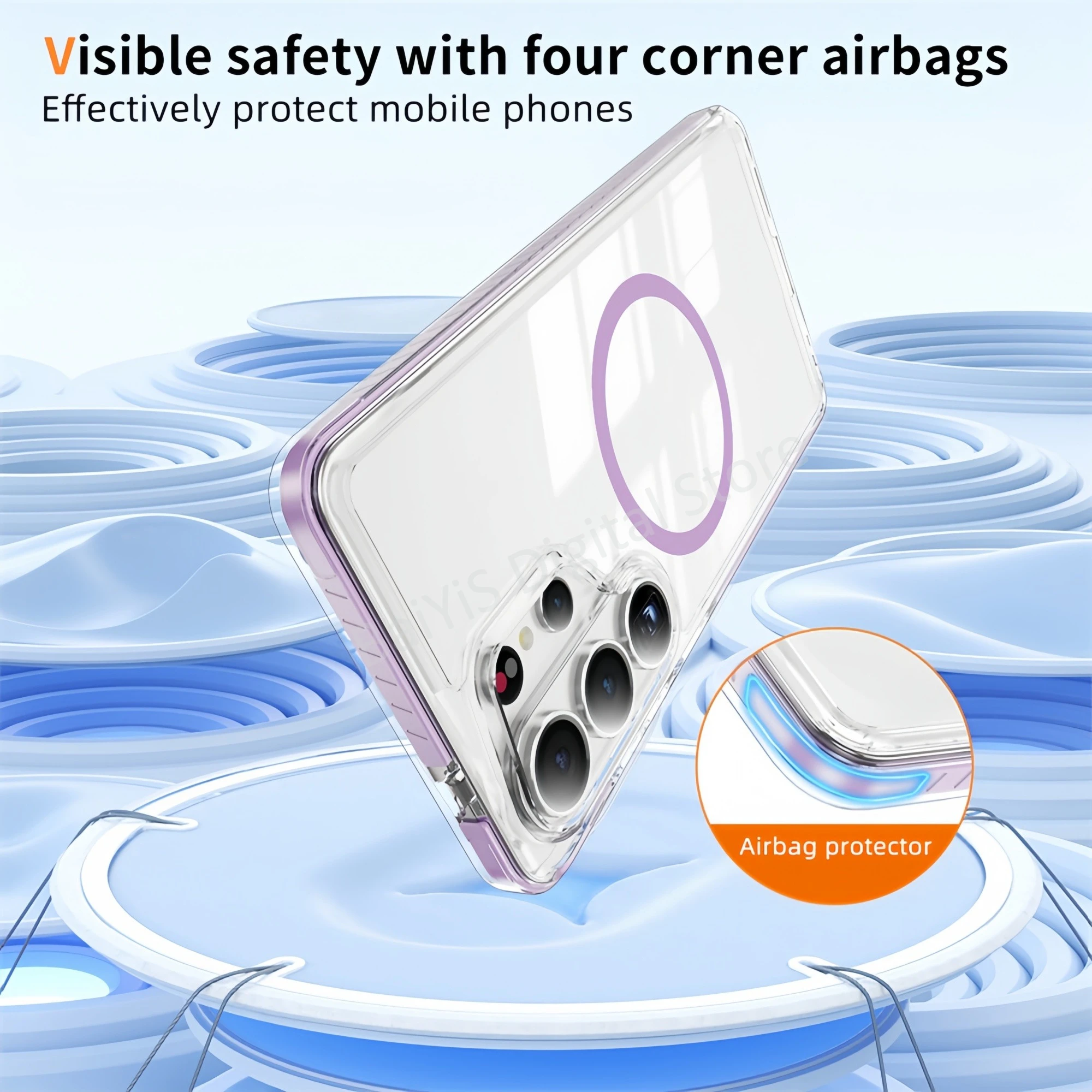 Transparent Anti-Yellow Silicone Protective Phone Case with Anti-Slip Grip