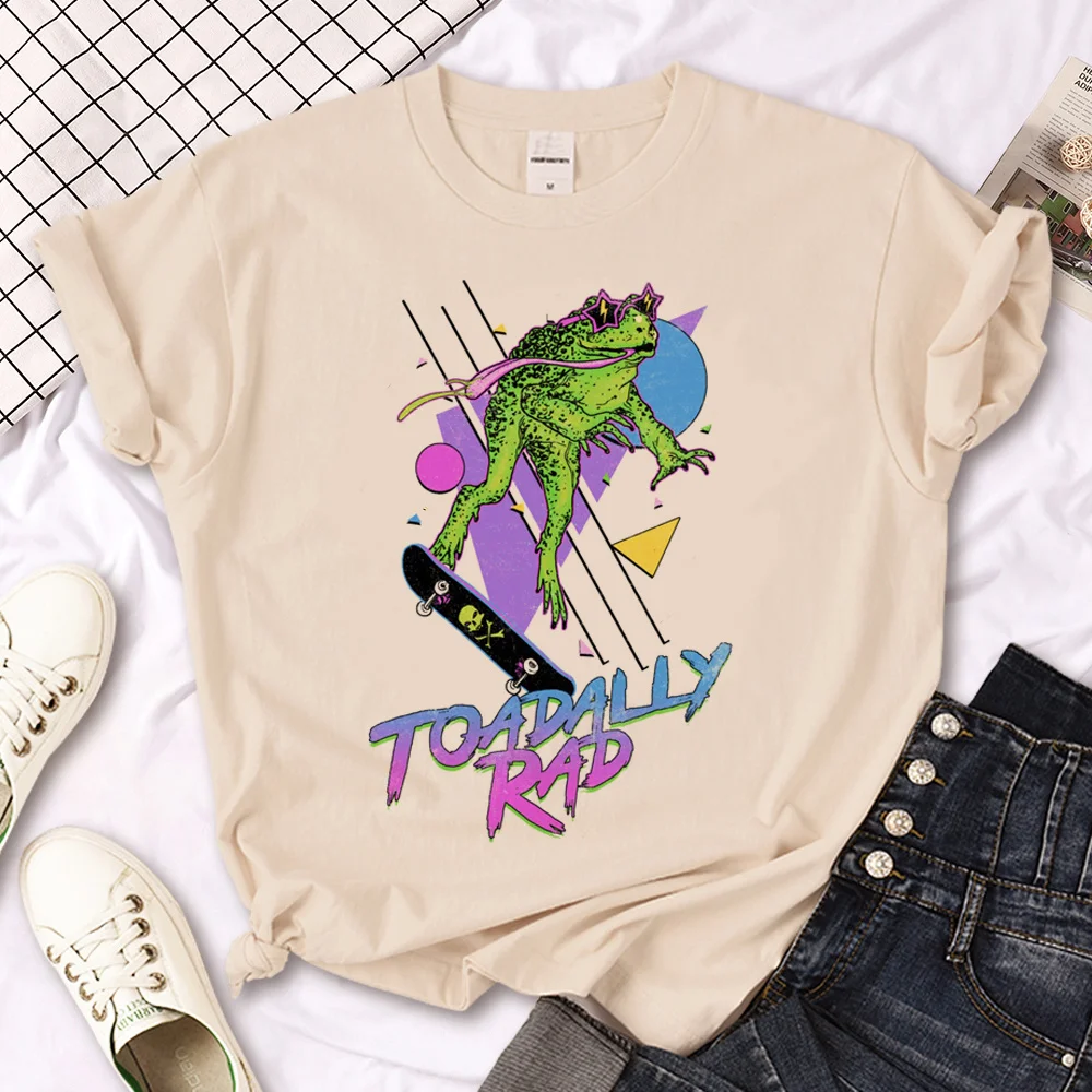 

Toadally Rad Tee women funny Tee female designer Japanese 2000s clothing